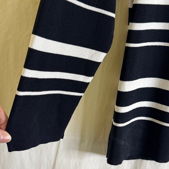 NWOT Women's Pendleton Tall Woman’s Size XL Long Sleeve Top Black & White Stripe - Picture 3 of 6